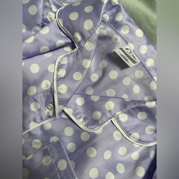 Girls large 10/12 Art Class Lavender Polka Dot Sleepwear polyester 2 piece set - Picture 6 of 10